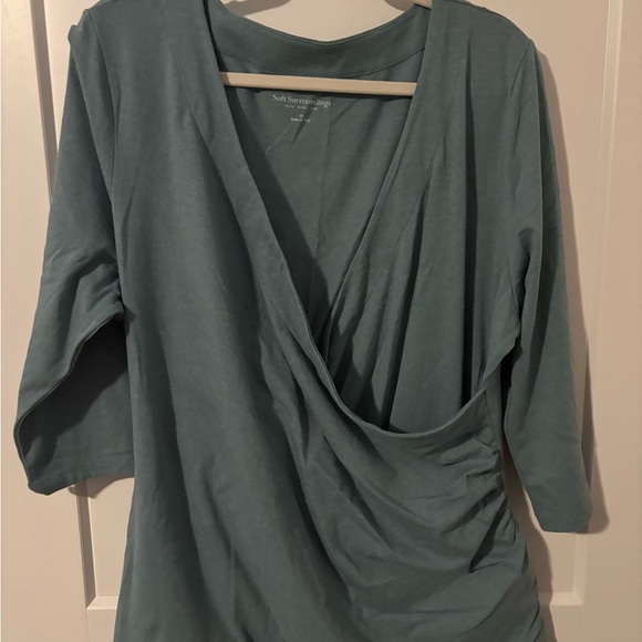 Soft Surroundings Tops - Soft Surroundings Women's Blue Drape Blouse